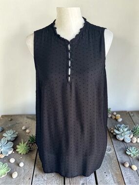 Torrid Black Swiss Dot Blouse